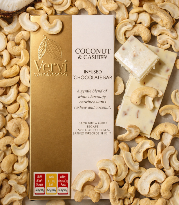 Vervi Coconut & Cashew infused Chocolate Bar
