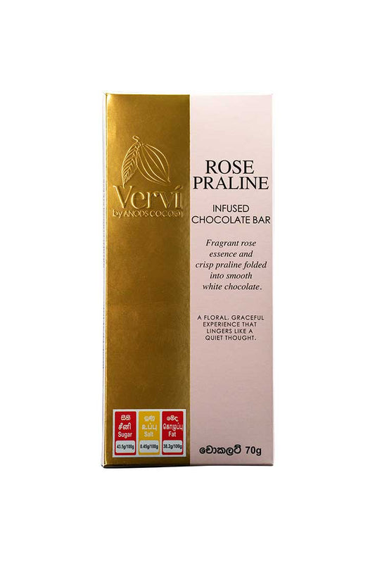 Vervi Rose Praline infused Chocolate Bar